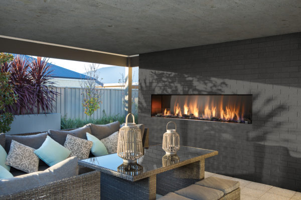 Barbara jean 72" linear outdoor fireplace | safe home fireplace in london and strathroy ontario